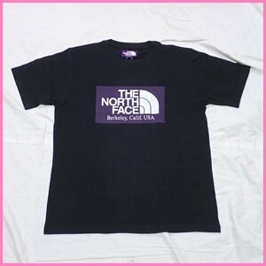 ★未使用 THE NORTH FACE/ザノースフェイス パープルレーベル 半袖Tシャツ メンズL/ブラック/ロゴプリント/NT3953N/タグ付き&0139000255