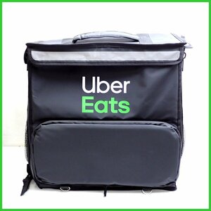 ★Uber Eats/ウーバーイーツ ロゴ入り配達バッグ ブラック/A4対応/折りたたみ式/付属品あり/デリバリーバッグ/リュック&1976100001