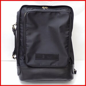 *1 jpy unused GANZO/ gun zoNB-2 2Way backpack black × Gold metal fittings / nylon × leather /57849/ storage sack attaching / business bag &0010200293