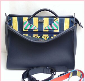 ★未使用 FENDI/フェンディ ピーカブー モンスターアイ 2wayバッグ/イタリア製/肩掛けOK/A4対応/二層式/ショルダーベルト付き&1974900008