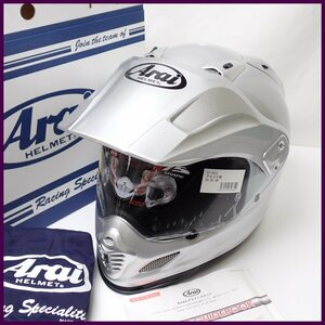 ★未使用 Arai/アライ オフロードヘルメット ツアークロス3 092051 59.60cm/アルミナ銀/スネル・JIS規格/外箱・付属品あり&0954500880