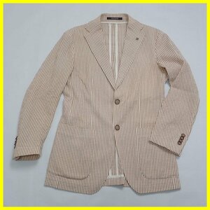 * Tagliatore × желтохвост lape Louis ru Goose to tailored jacket мужской S соответствует / Brown полоса / шерсть × хлопок др. &1247300040
