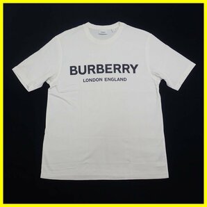 ★BURBERRY/バーバリーロンドンイングランド ロゴプリント 半袖Tシャツ メンズS/オフホワイト/コットン100%/クルーネック&1932800042の画像1