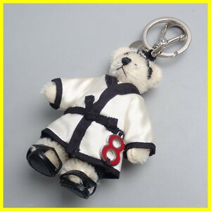 * unused PRADA/ Prada Bear charm Beijing Olympic judo / ivory / triangle Logo /../. wheel / key holder / clothes equipment small articles &1201700431