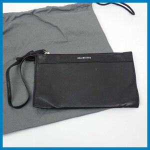 ★Balenciaga/バレンシアガ レザーポーチ ブラック/保管袋付き/小物入れ&1947000336