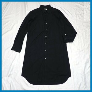 ★Comme des Garcons Homme Plus/コムデギャルソンオムプリュス ロングシャツコート メンズM/ブラック/コットン100%/AD2020&1552700125