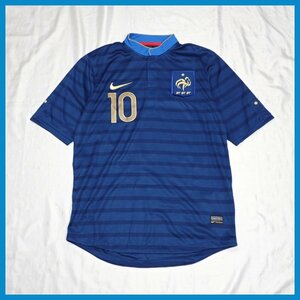 ★未使用 NIKE/ナイキ フランス代表 2012 #10 ベンゼマ ホームユニフォーム メンズM/ネイビー/サッカー&1241900012