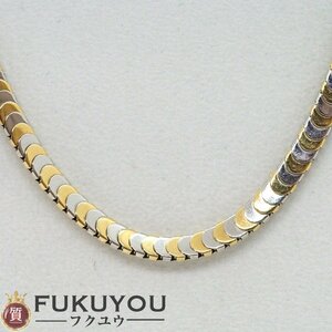 K18/Pt850 design chain Gold / platinum combination necklace 39.5cm 26.1g accessory 