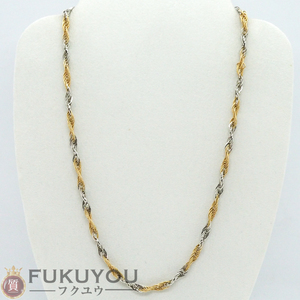 K18/Pt850 design chain Gold / platinum combination necklace 42cm 11.7g chain width 4mm accessory 