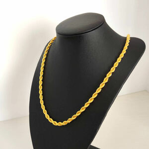 necklace men's lady's gold Gold rope chain necklace 18k Gold Plated k18 18k. gold 
