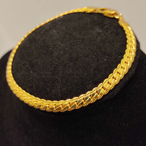 18k gp bracele genuineness unknown gold chain . gold 17