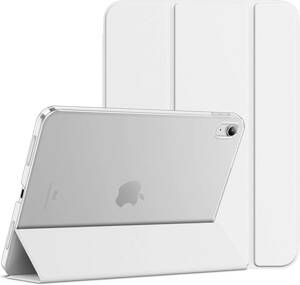 JEDirect iPad 10 ケース（10.9インチ、2022モデル、第10世代用）スリムスタンドハードバック/オートスリープ機能付き (ホワイト)