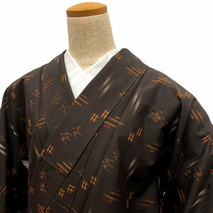 Kyo и G060 Pure Silk Pongee Kimono выровнял Yonezawa ryukyu kasuri yonezawa pongee ryukyu kasuri ryushi ryusen использовал tsumugi kimono tsumugi красот кимоно бесплатная доставка