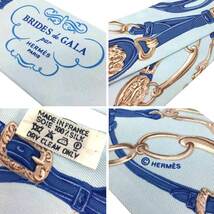 HERMES エルメス ツイリー スカーフ BRIDES DE GALA ブリッドドゥガラ 式典用馬勒ブルー aq9709_画像3