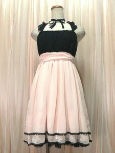 4-48☆LEST ROSE*肌色＆ブラックシフォン*パーティ＆フォーマルドレス/W32~43.B36~43☆