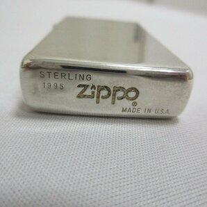 zippo STERLING スターリング STERLING SILVER 純銀 スリム ジッポー 1995年製 オイルライター USAの画像5
