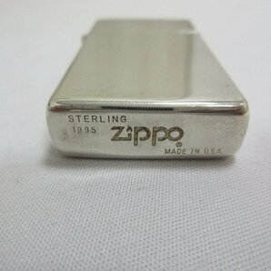 zippo STERLING スターリング STERLING SILVER 純銀 スリム ジッポー 1995年製 オイルライター USAの画像6
