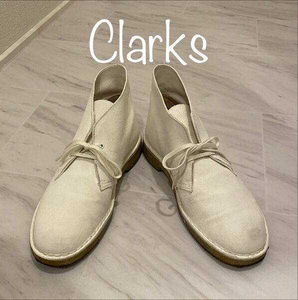 Clarks クラークス　ホワイトスウェード デザートブーツ　26㎝