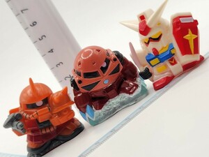 SDガンダム デフォルメ倶楽部Ⅱ ソフビ 指人形 シャア専用 ザク ズゴック ガンダム [24D27検]GUNDAMフィギュアFigurineコレクション