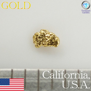 トレジャーG) 【セレクト 1粒】 アメリカ カリフォルニア産 自然金 約2mm　　(ゴールド ナゲット 原石 砂金) [St-GUC6-1k]