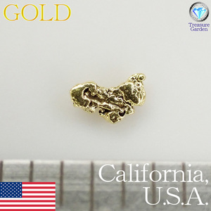 トレジャーG) 【セレクト 1粒】 アメリカ カリフォルニア産 自然金 約2mm　　(ゴールド ナゲット 原石 砂金) [St-GUC6-1o]