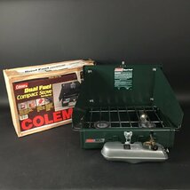 ER0325-4-3 現状品 COLEMAN Dual Fuel compact stove ツーバーナー 424-700 コールマン コンロ キズスレ有 15×45.5×30㎝ 120サイズ_画像1