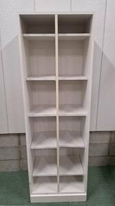  wooden large 6 step bookcase storage shelves display shelf white width 60cm× depth 47cm× height 180cm direct pickup ( higashi Osaka )* our company delivery welcome 