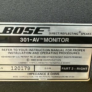 □t1884 中古★BOSE ボーズ 301-AV ペアスピーカーの画像8