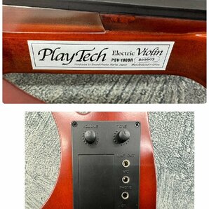 □t1784 中古★PLAYTECH  プレイテック PSV-100BR 800603 サイレントバイオリン セミハードケース付きの画像8