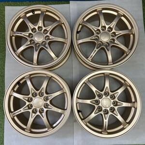 【0014】★中古美品★程度良好★社外品　RAYS ENGINEERING VOLKRACING　14インチ　14×6.5JJ　ET42　PCD100　4穴　ハブ径65　アルミ4本