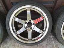 RAYS VOLK RACING　TE37SL18インチ 9.5j 22 5H 114.3　4本 レイズ GT-R スカイライン　ランエボ　STI　レブスペック　255/35 バリ山_画像3