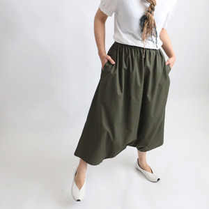  the first summer SALE 80cm.. also ... sarouel pants easy fine quality baby canvas cotton khaki B72C