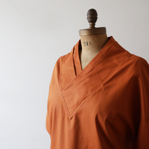 初夏ＳＡＬＥ　ギマ擬麻コットン　和装い　重ね襟　半衿　オーバー シャツ　チュニック　トップス　ゆったり　R99_画像3