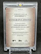 希少 10シリ Jordan Lawlar 2024 Topps Series 1 #TRAP-JL Reverence Autograph Patch RC パッチオート 直筆サイン ダイヤモンドバックス_画像2