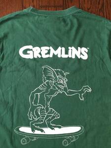 グレムリン ＧＲＥＭＬＩＮＳ 長袖 Ｔシャツ M 緑 グリーン ロンＴ 袖プリ ストライプ スケボー 映画 ムービー ＭＯＶＩＥ