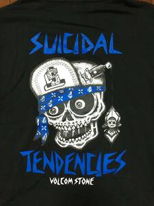 スーサイダル テンデンシーズ SUICIDAL TENDENCIES × ボルコム VOLCOM スウェット パーカー L 黒 ブラック スカル スケーター スケボー