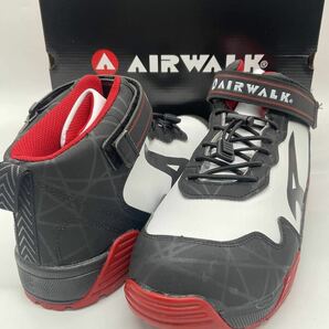 エアウォーク 27cm 安全靴 ストレッチロック AW-950 樹脂先芯 ホワイト ゴム紐