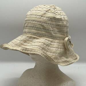KO2313*FURLA Furla hat hat ribbon charm beige group inside side size adjustment possible sunshade 
