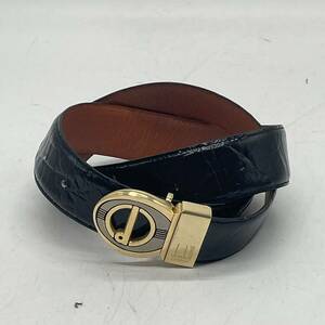 KO2027*dunhill Dunhill leather belt D Logo buckle pa tent type pushed .74-84. size business gentleman men's condition excellent 