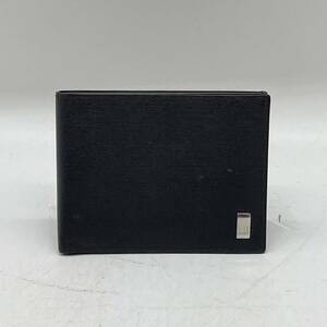 KO1823□dunhill ダンヒル レザー 二つ折り財布 札入れ カード 小銭入れなし ブラック 状態良好 メンズ 紳士 ビジネス