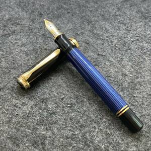 PE2099□Pelikan ペリカン 万年筆 SOUVERAN スーべレーン M800 ペン先 18C-750 M 青縞 ブルー 筆記未確認