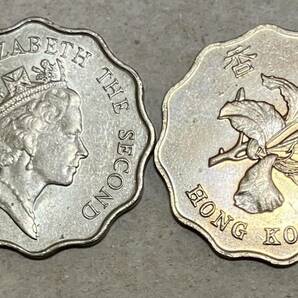 香港2ドル2種 外国コイン 香港ドル 2ドル コイン エリザベス2世 香港 送料無料の画像2