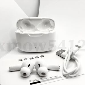 【 ProX 】重低音 AirPods Pro型 ProX イヤホン TWS 充電ケース付 ワイヤレスイヤホン Android iPhone8 X 11 12 Bluetooth 高音質の画像4