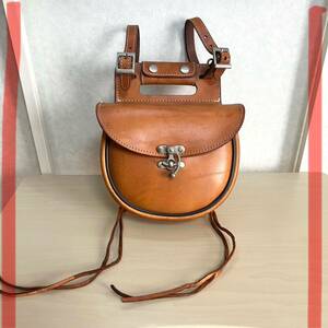  original leather cow saddle leather saddlebag side bag handbag hip back Medicine bag Biker 