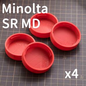MINOLTA SR MDマウント用 赤色 レッド リアキャップ 4個セット ミノルタ