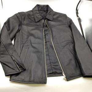 #3526 TETE HOMME テットオム ライダースジャケット レザージャケット シングルライダース ブラック ラム 羊革 シープ Lサイズ 中古