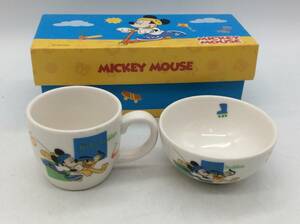 #2281 ミッキー マグ 茶碗 セット 子ども用 ミッキーマウス 金正陶器 ディズニー キッズ 長期保管 現状品