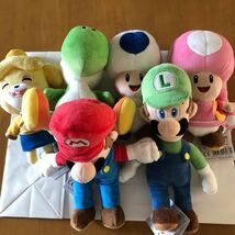 スーパーマリオ　ぬいぐるみ マリオ　ルイージ　ヨッシー　キノピオ　キノピコ　しずえ_画像1