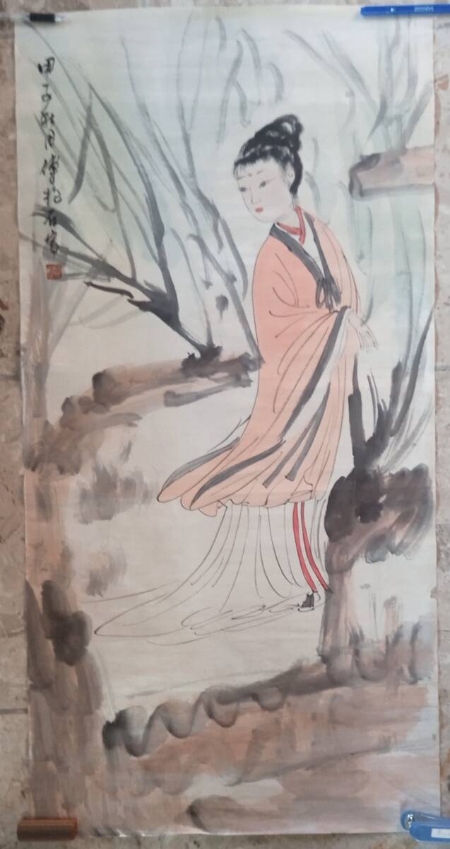 【复制品】傅厚石绘制的竹画手写未印刷难以获得, 绘画, 水彩, 肖像