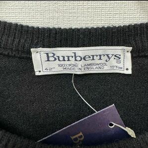  未使用 Burberrys バーバリーズ ニット セーター 刺繍 ロゴ イングランド製 タグ付き デッドストック オールド レア 希少の画像7